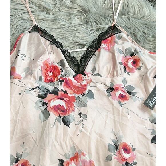 Apt 9 Satin Chemise Nightgown Lace Trim Size XL - Picture 2 of 2